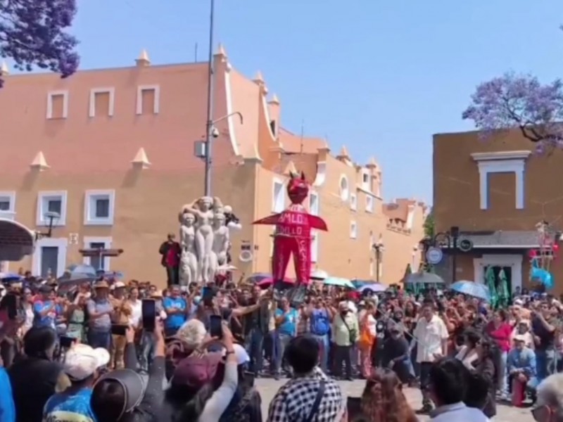 Realizan quema de Judas en Barrio del Artista