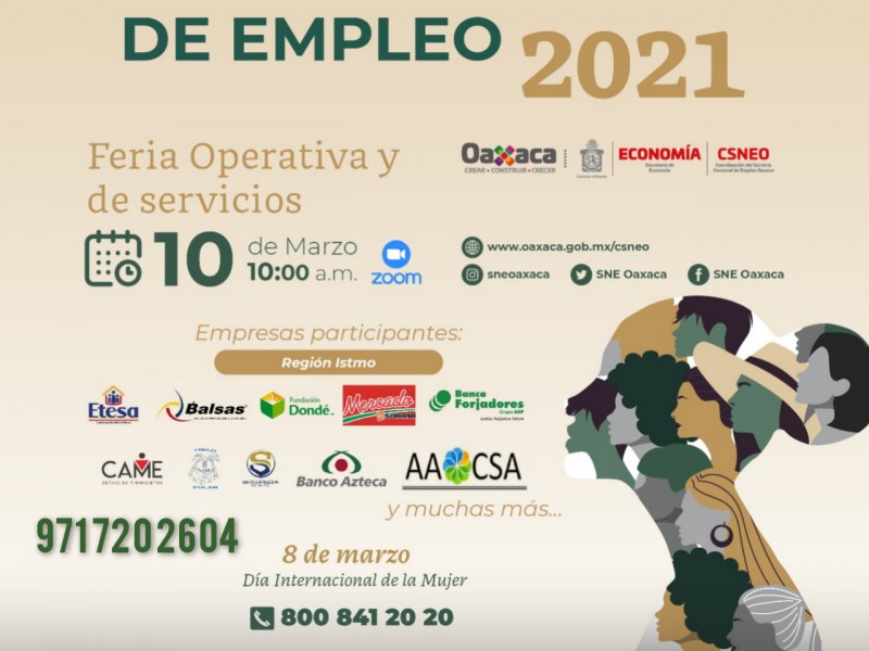 Realizan segunda Feria de Empleo de manera virtual