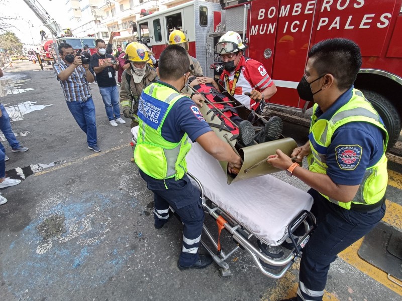 Realizan simulacro de incendio de la ciudad de Veracruz