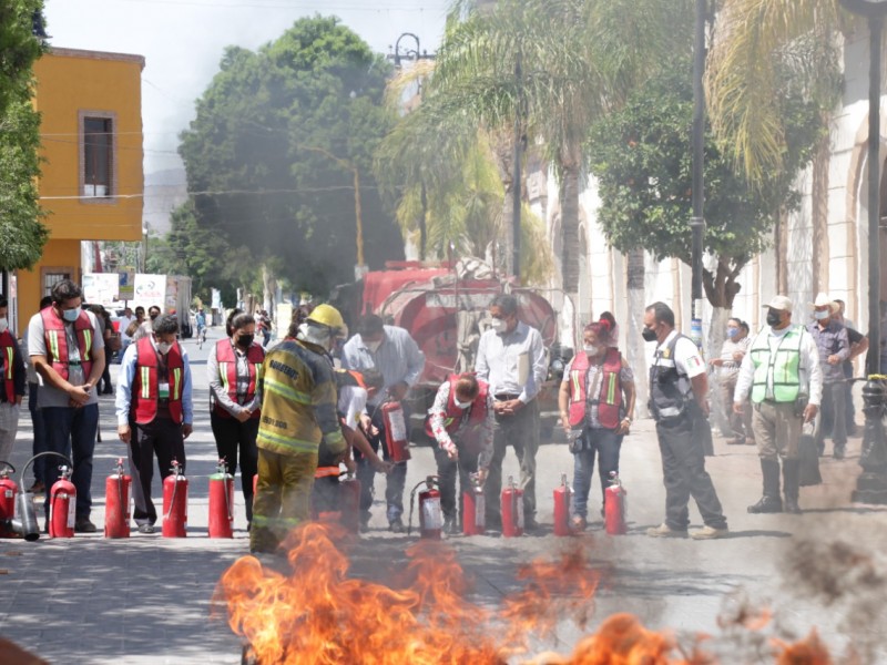 Realizan simulacro de incendio en Presidencia de Lerdo