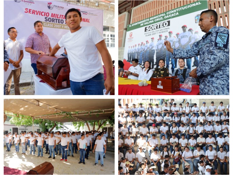 Realizan sorteos del Servicio Militar Nacional en Salina Cruz y Juchitán