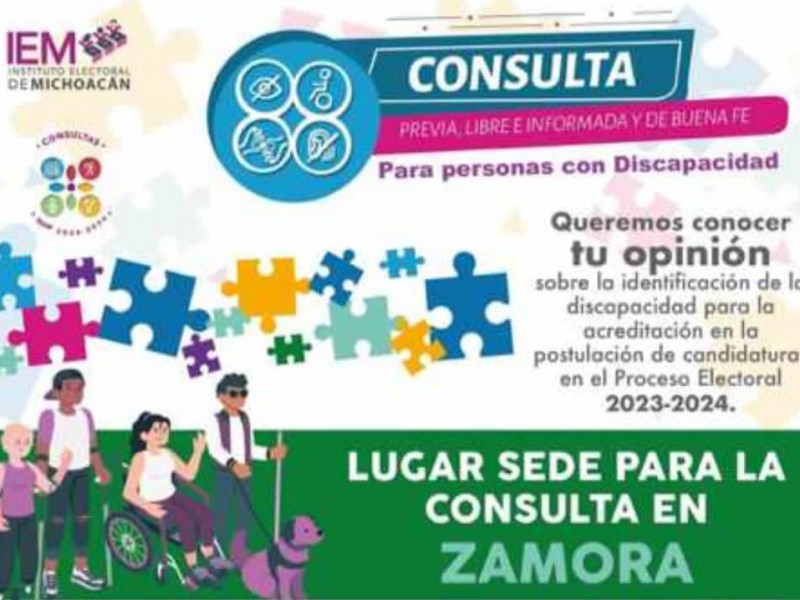 Realizará IEM consulta para personas con discapacidad en Zamora