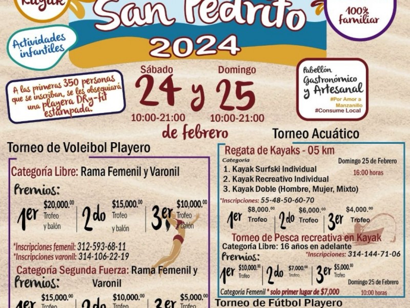 Realizarán 7ª Edición del Festival San Pedrito en Manzanillo