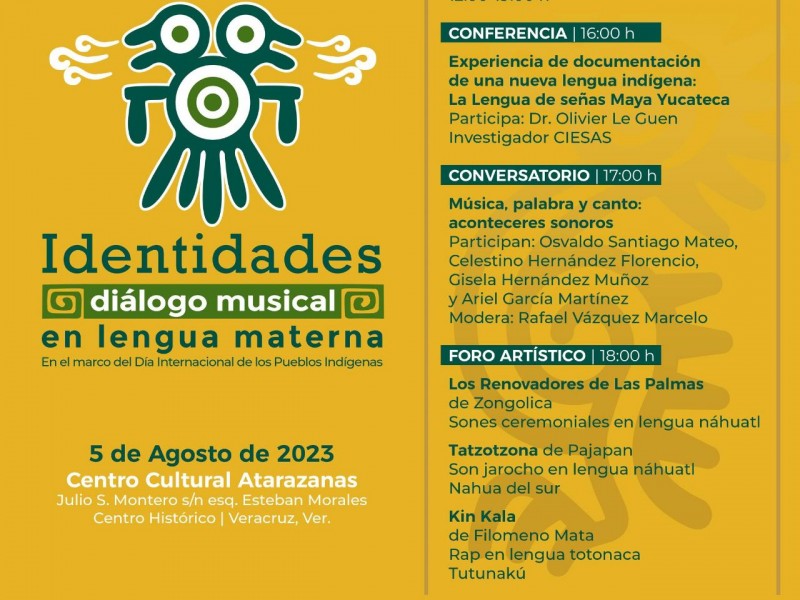 Realizarán concierto con grupos indígenas en Atarazanas