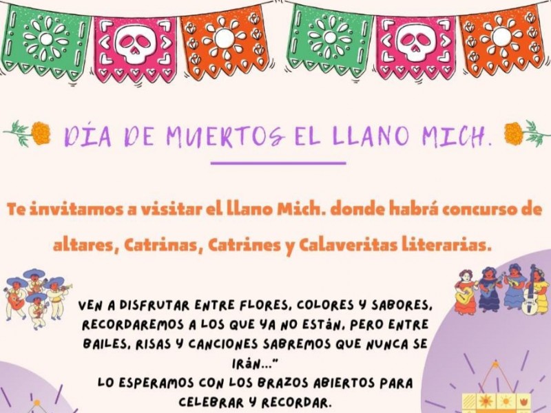 Realizarán eventos alusivos al día de muertos en el Llano