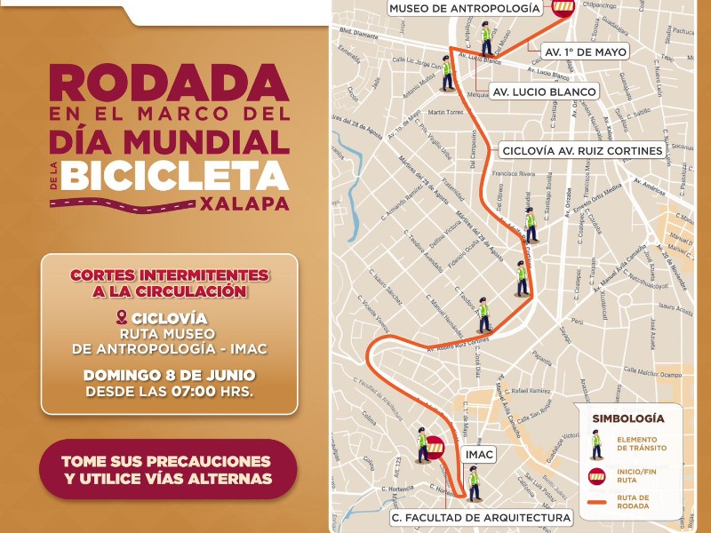Realizarán rodada en Xalapa por Día Mundial de la Bicicleta