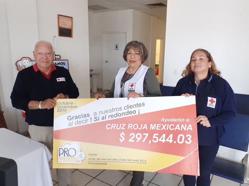 Recibe cruz roja méxicana donativo de más 200 mil pesos