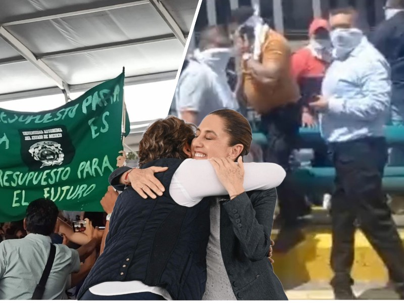 Reciben a Sheinbaum en Toluca con manifestaciones