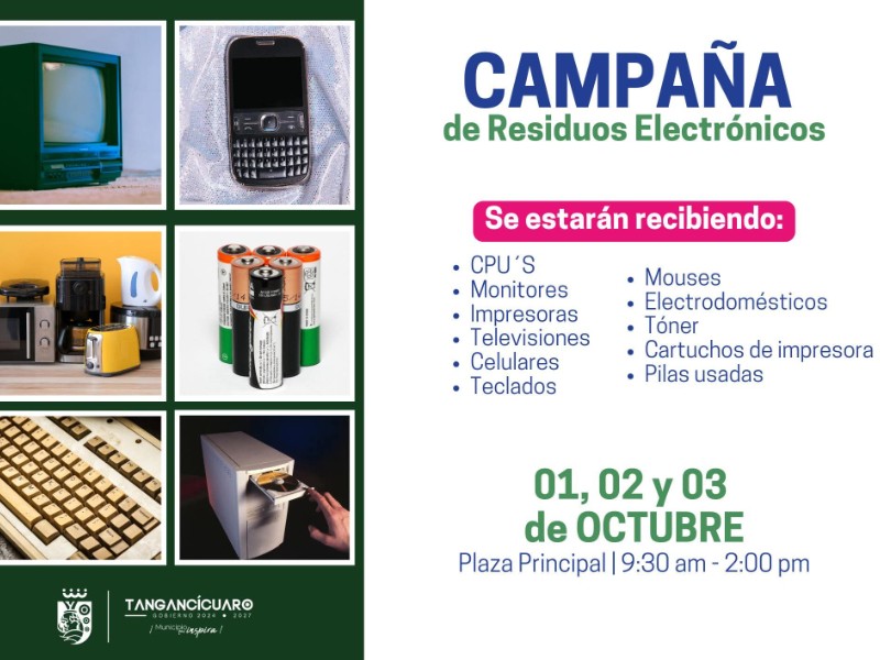Reciclaje electrónico en Tangancicuaro en pro del medio ambiente
