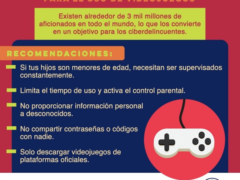 Recomienda Unidad Cibernética uso responsable y seguro de videojuegos