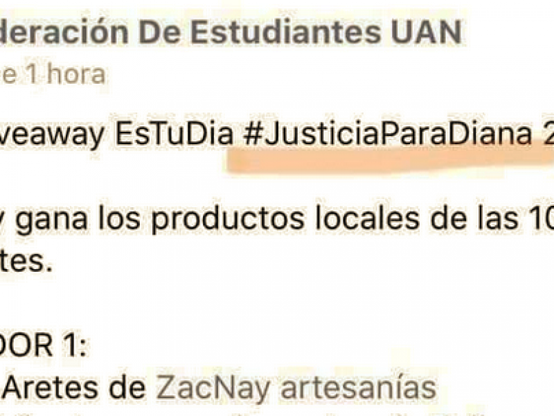 Reconoce FEUAN uso inadecuado del hashtag #JusticiaParaDiana