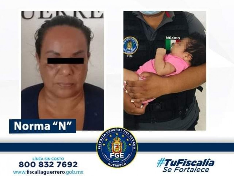 Recuperan a bebé sustraída en Acapulco