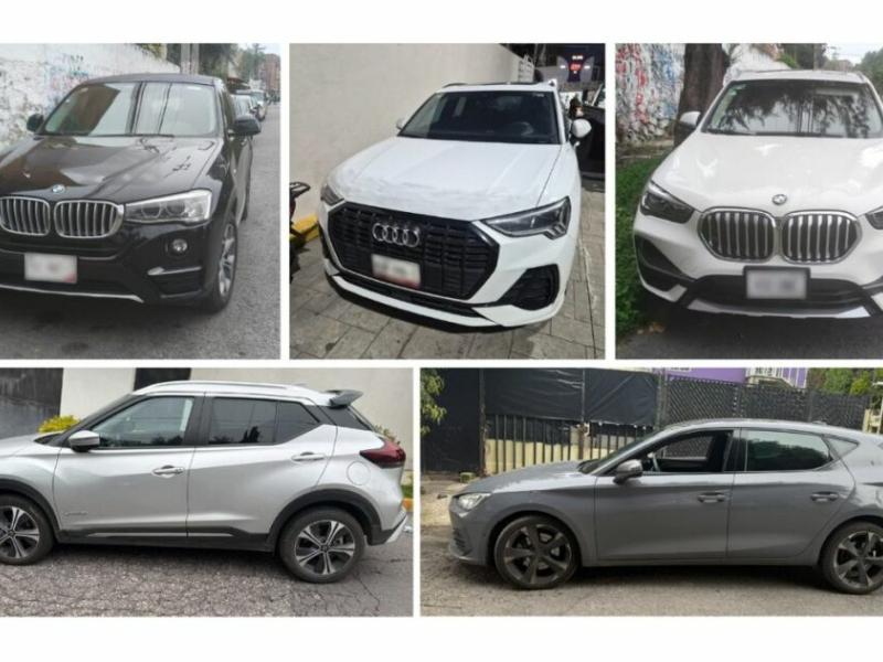 Recuperan en Edomex cinco autos de lujo robados en Ciudad de México
