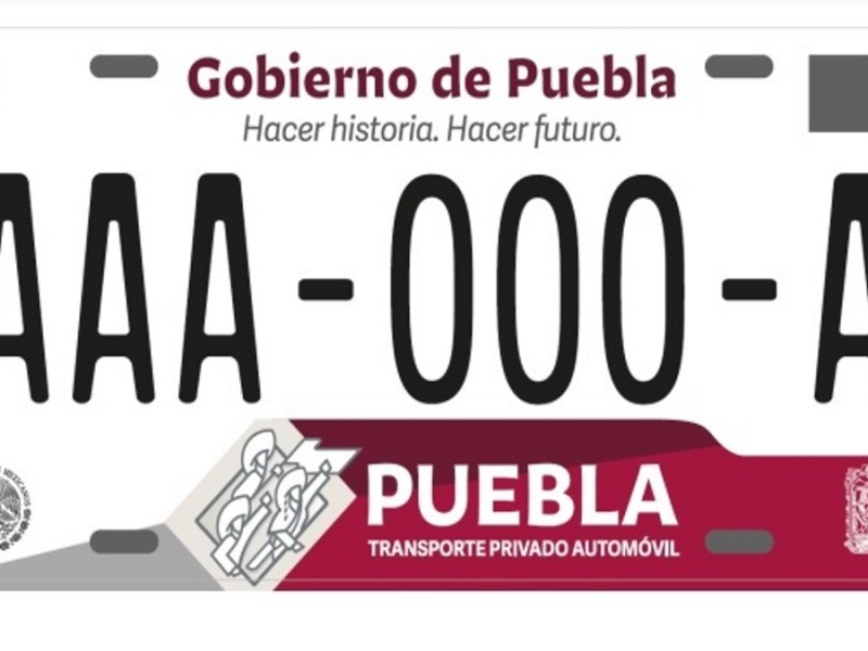 Reemplacamiento en Puebla será obligatorio en enero