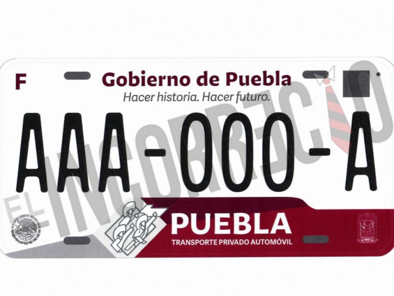 Reemplacamiento será obligatorio en 2023 en Puebla