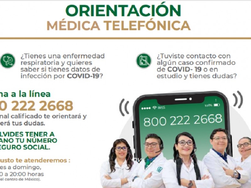 Refuerza el IMSS las consultas telefónicas para atender Covid-19