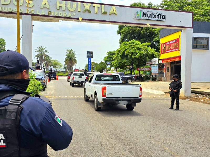 Refuerzan operativos de seguridad en Huixtla