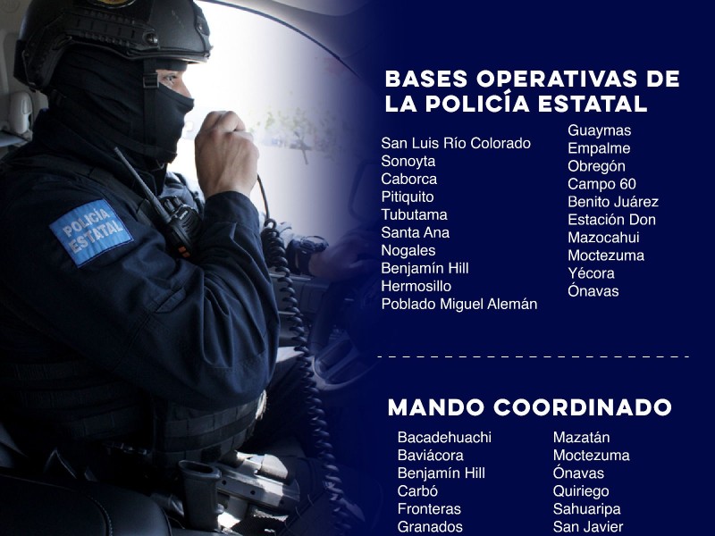 Refuerzan presencia de Policía Estatal de Seguridad Pública en Sonora
