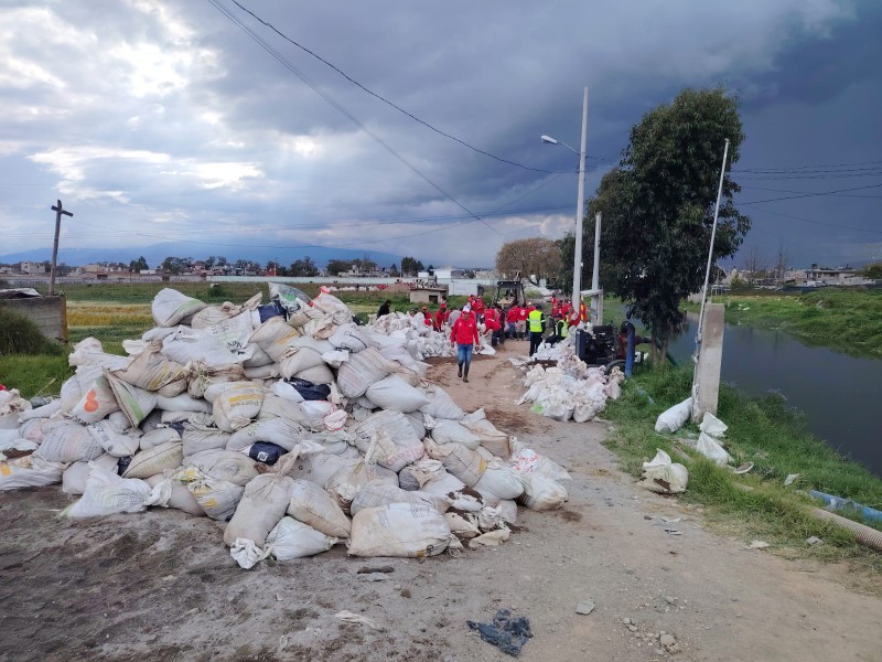 Refuerzan ribera del Río Lerma tras fuertes lluvias