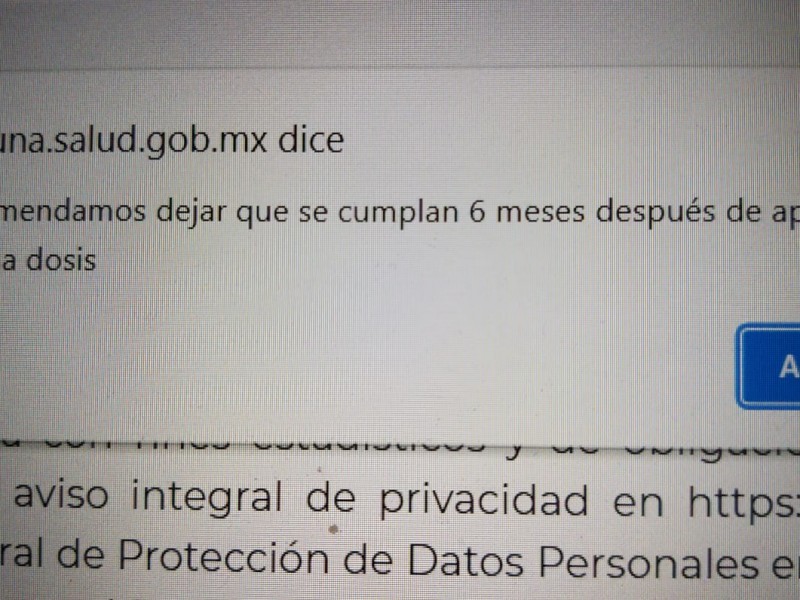 Refuerzo para quienes recibieron la ultima vacuna hace 6 meses