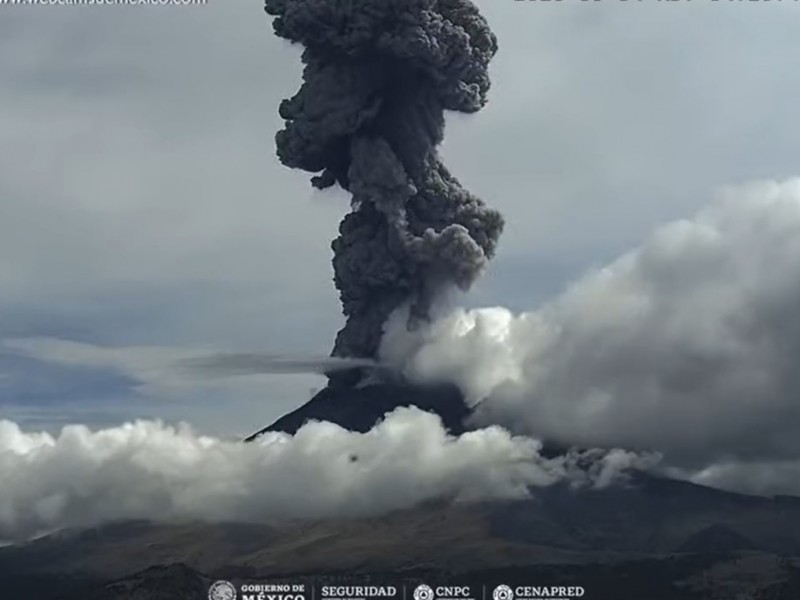 Registra explosión volcán Popocatépetl