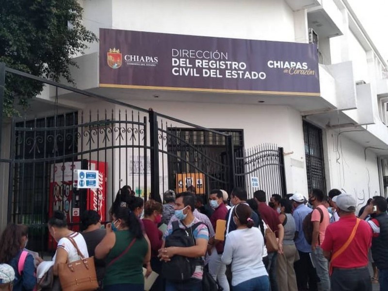 Registro Civil atenderá con previas citas en Chiapas