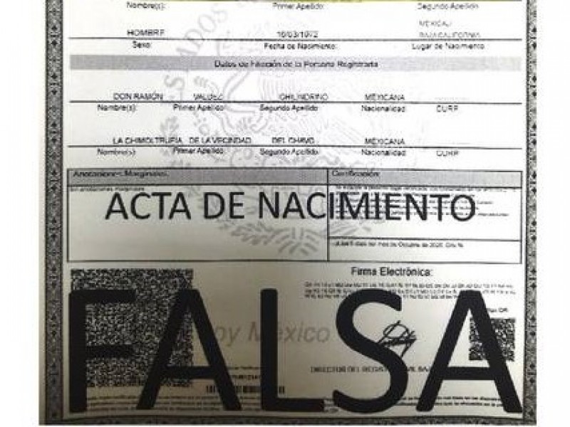 Registro Civil de Durango alerta sobre actas falsas