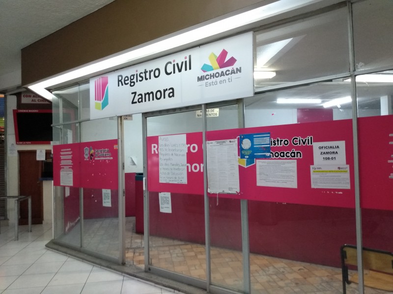 Registro Civil Zamora suspende trámites por contingencia sanitaria