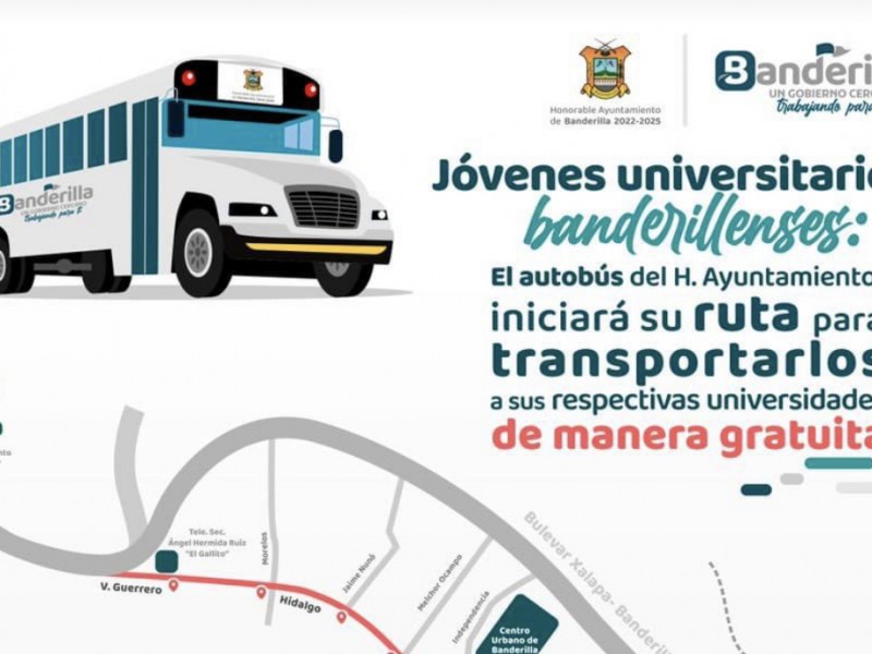 Regresa a Banderilla transporte gratuito para universitarios