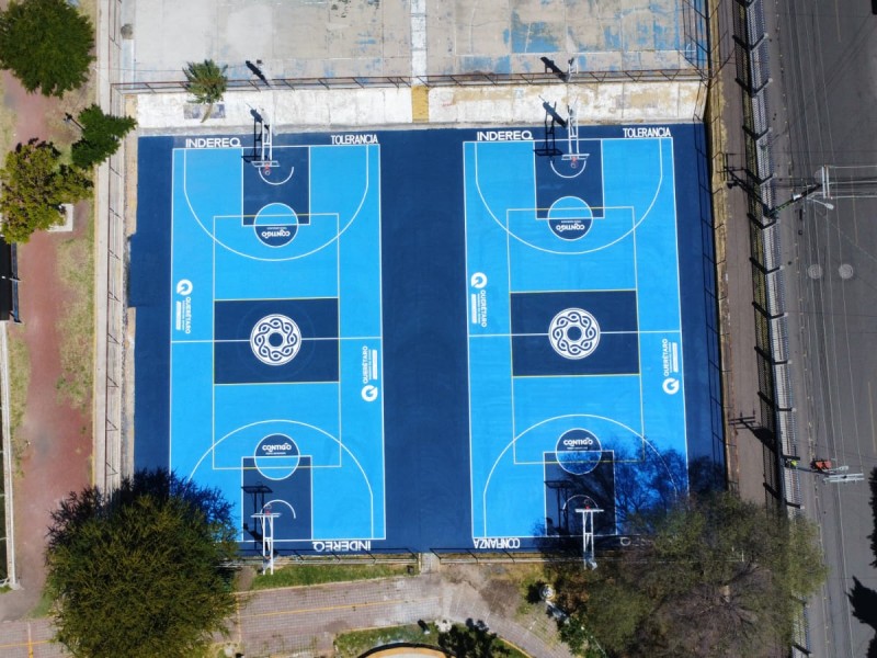Rehabilitan canchas de usos múltiples en Cerrito Colorado