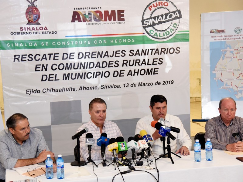 Rehabilitarán drenajes sanitarios en comunidades de Ahome