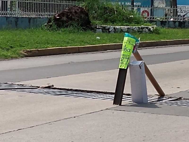 Rejilla de Av. Insurgentes vuelve a fracturarse