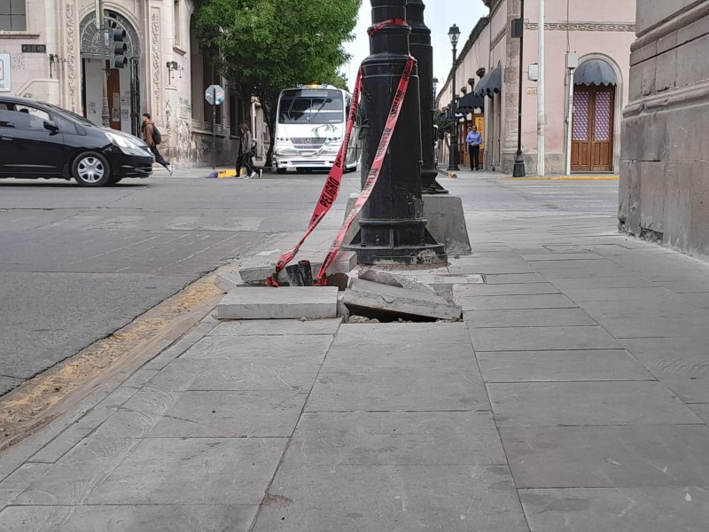 Remodelaciones del centro historico un peligro para peatones