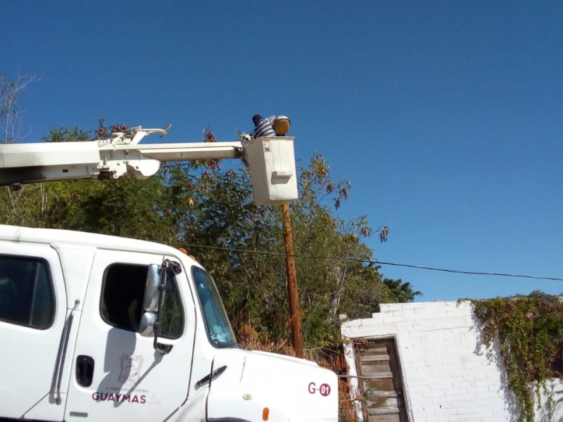 Repara Servicios Públicos alumbrado en colonias de Guaymas