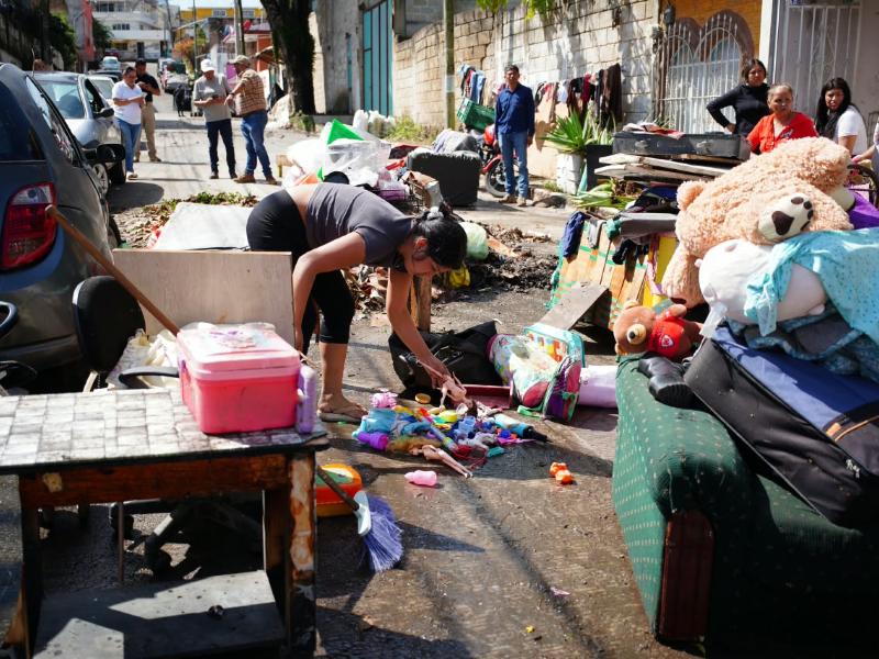 Reportan 163 deslaves y 78 puntos de inundación en Xalapa