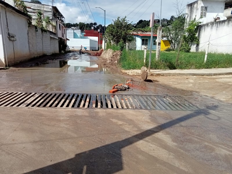 Reportan afectaciones por drenaje tapado en Xalapa