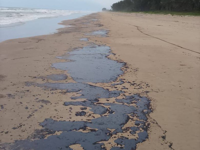 Reportan arribo de hidrocarburo en playa Barra Galindo