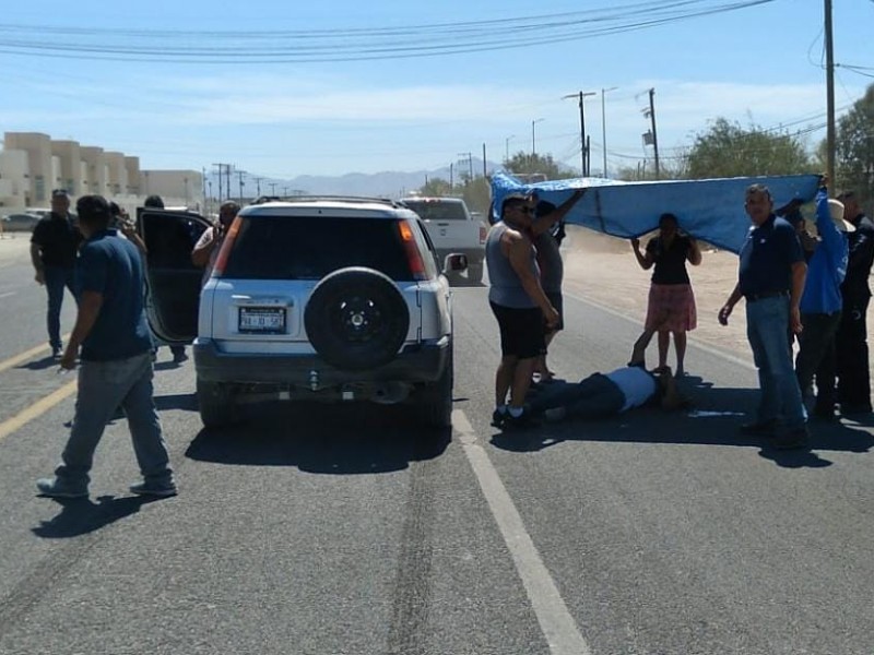 Reportan atropello de un hombre en carretera al centenario