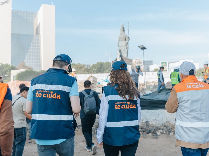 Reportan avances en obras de la Minerva y Plaza de la República