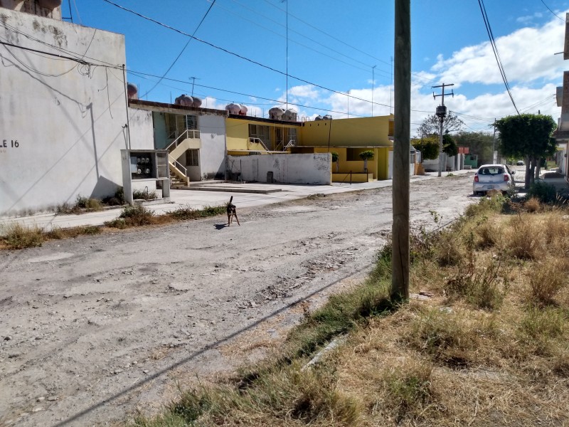 Reportan avenidas destrozadas en fraccionamiento Santa María