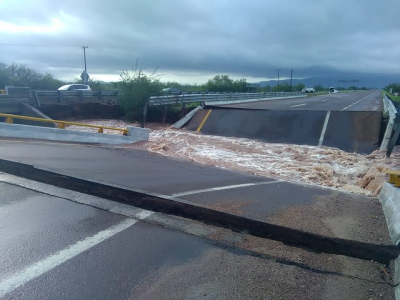 Reportan daño en Puente El Valiente de la Carretera Hermosillo-Guaymas