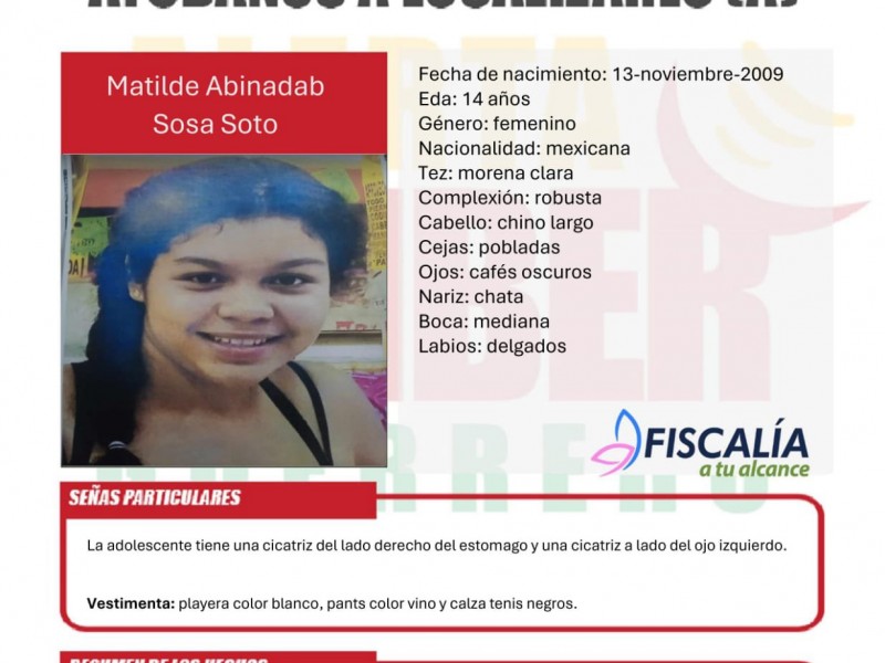 Reportan desaparición de adolescente en Pantla