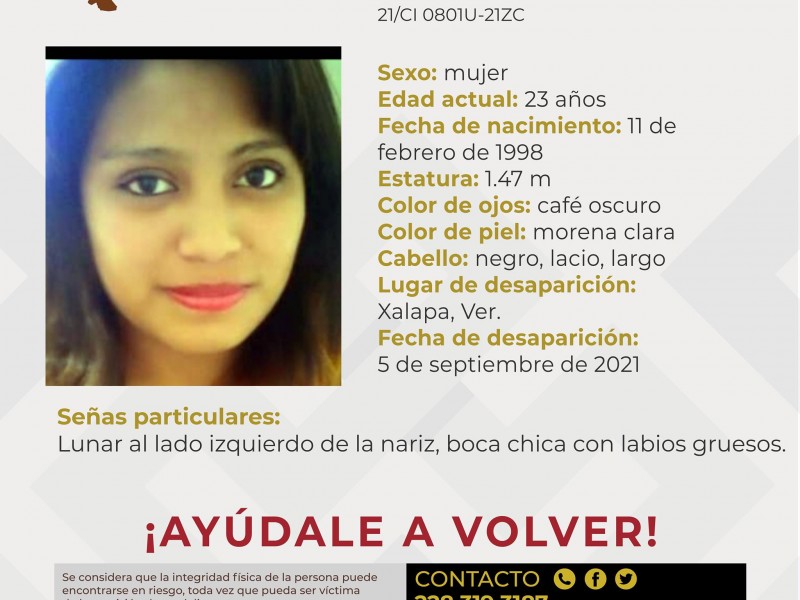 Reportan dos mujeres desaparecidas en Xalapa durante los últimos días