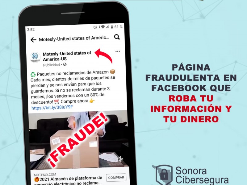 Reportan páginas fraudulentas en el estado de Sonora