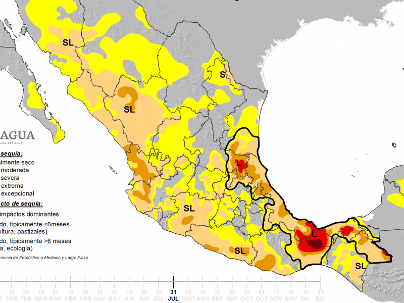 Reportan sequía en 17 estados