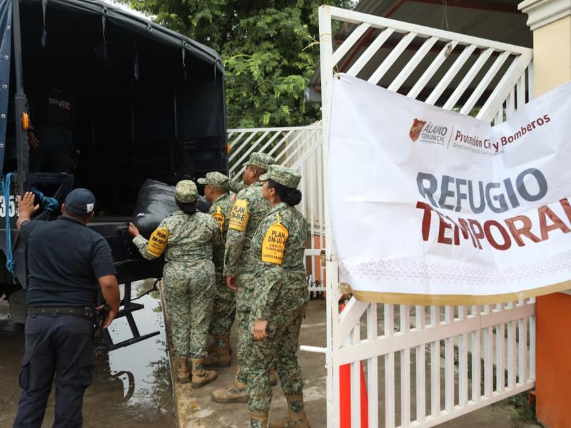 Evacuan a familias de zonas afectadas por las lluvias en Álamo