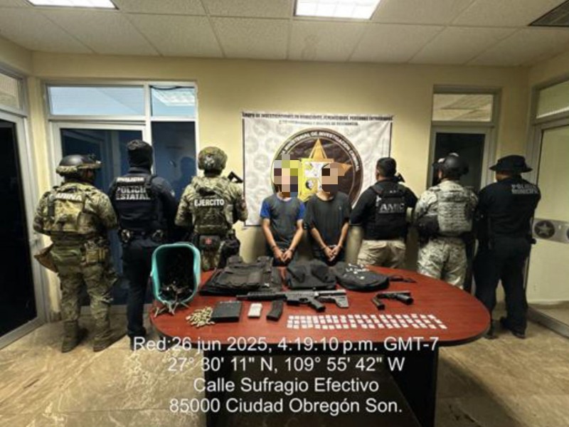 Rescatan a mujer y detienen a dos en operativo en Cajeme