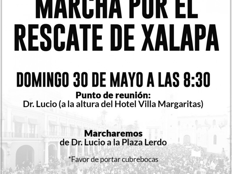 Respalda coalición PAN-PRI-PRD marcha por el Rescate de Xalapa