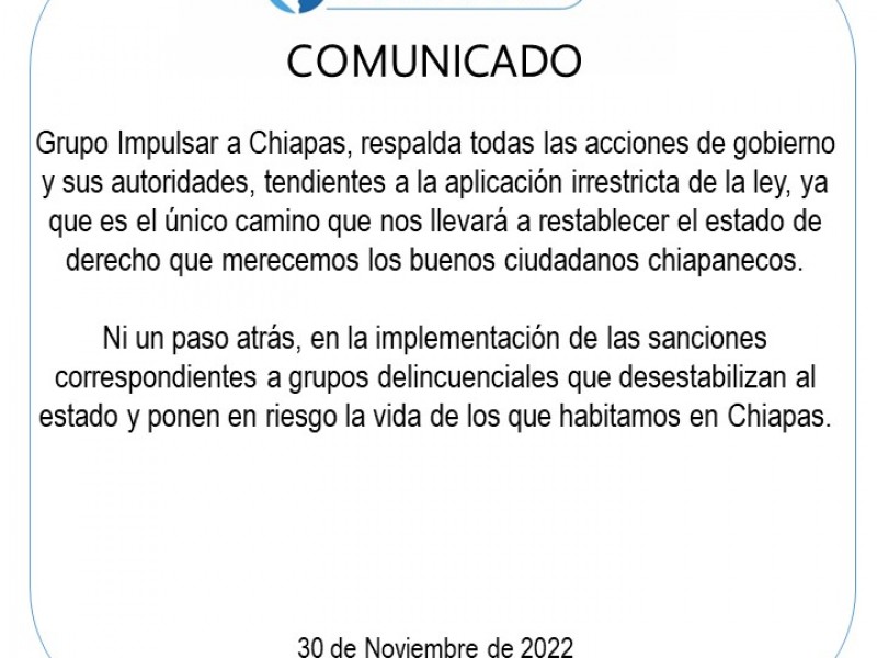 Respaldan acciones de gobierno para restablecer el Estado de derecho