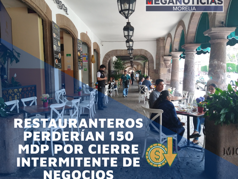 Restauranteros perderían 150 mdp por cierre intermitente de negocios